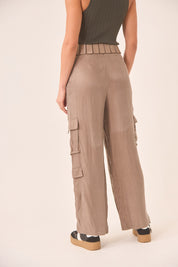 PANTALÓN ANCHO CARGO - CAMEL