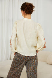 BLUSA FLORES BORDADAS - IVORY