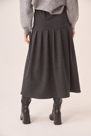 FALDA JACQUARD PLISADA - BLACK