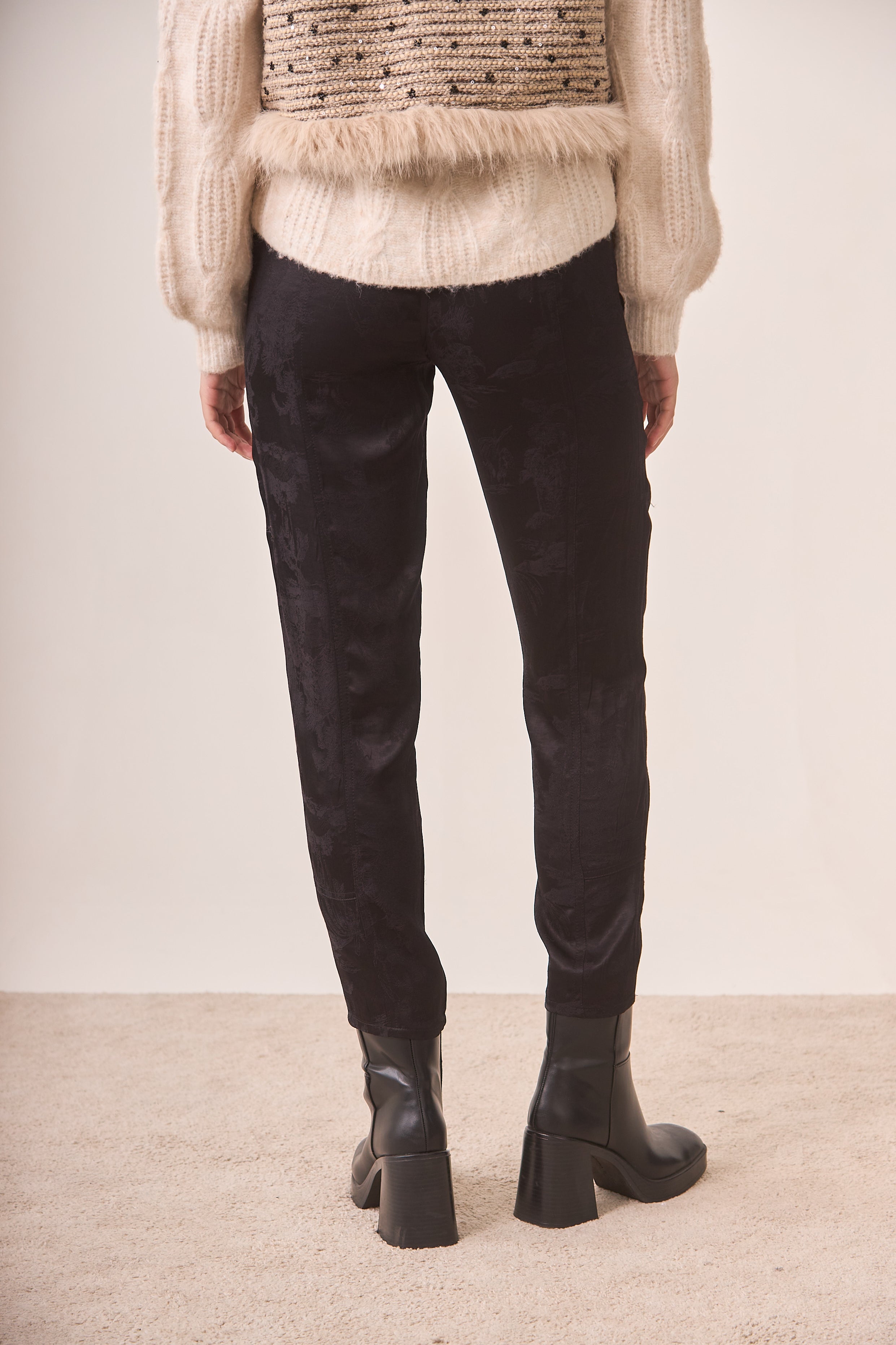 PANTALÓN CARGO JACQUARD - BLACK