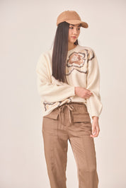 PANTALÓN SATINADO CARGO - CAMEL