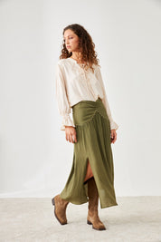 FALDA CINTURA PASAMANERÍA - KHAKI