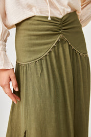 FALDA CINTURA PASAMANERÍA - KHAKI