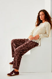 BLUSA PLISADOS CON BLONDA - IVORY