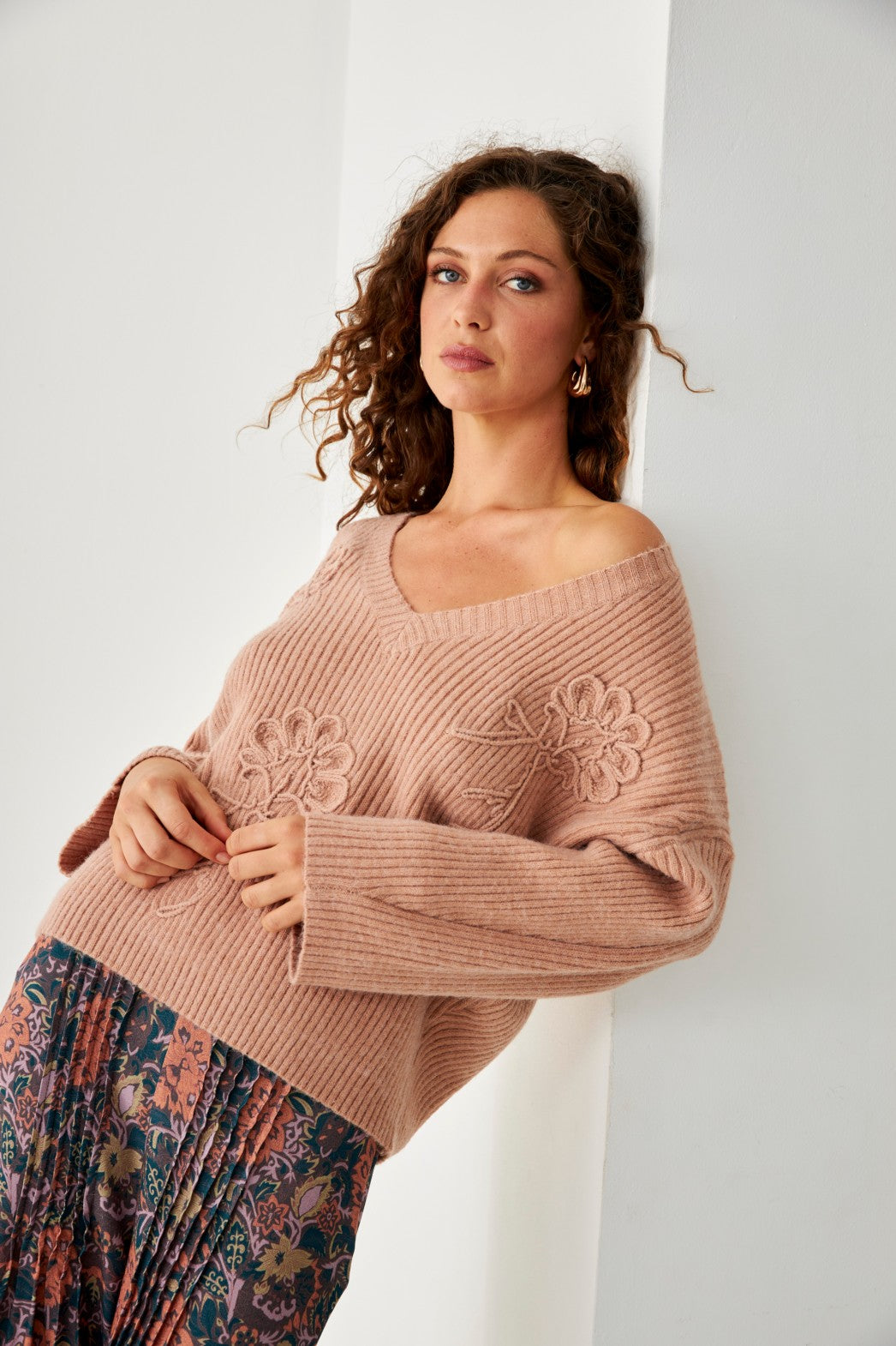 JERSEY PUNTO CANALÉ FLORES - PINK