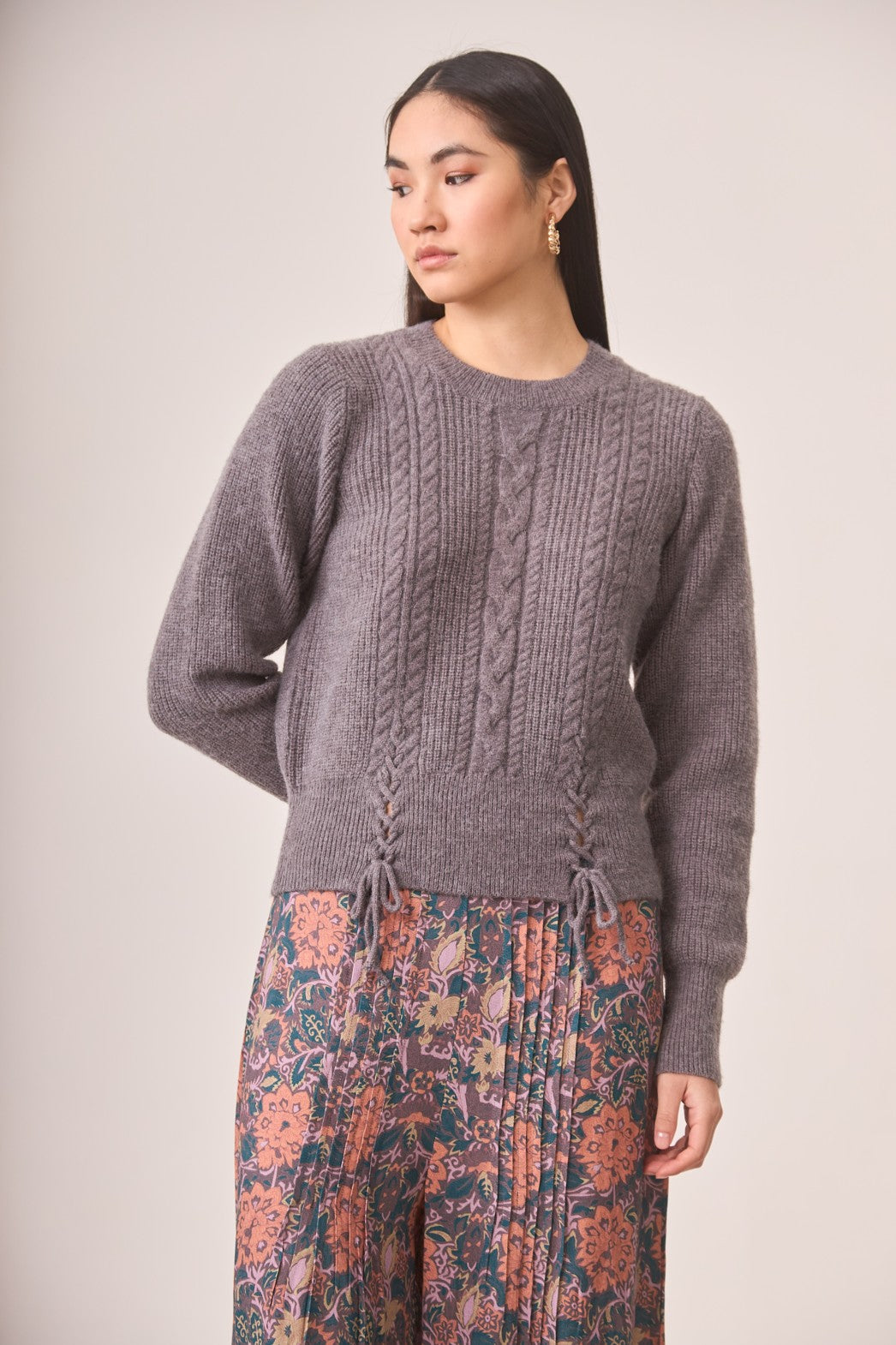 JERSEY TRENZADO CORSETERO GRIS - GREY