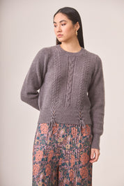 JERSEY TRENZADO CORSETERO GRIS - GREY