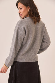 EMBROIDERED FILIGREE SWEATER - GREY