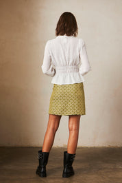 Long-sleeved fitted blouse - White