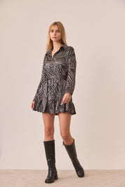 VESTIDO CORTO CAMISERO - BLACK