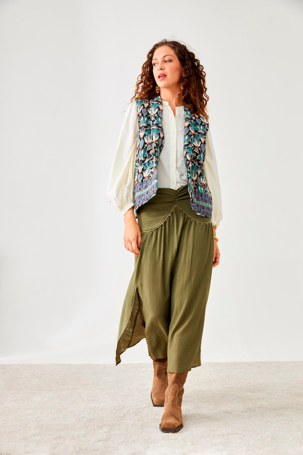 MAO BLOUSE WITH PUFFED SLEEVES - IVORY