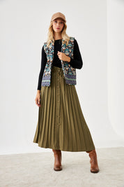 FALDA PLISADA BOTONES - GREEN