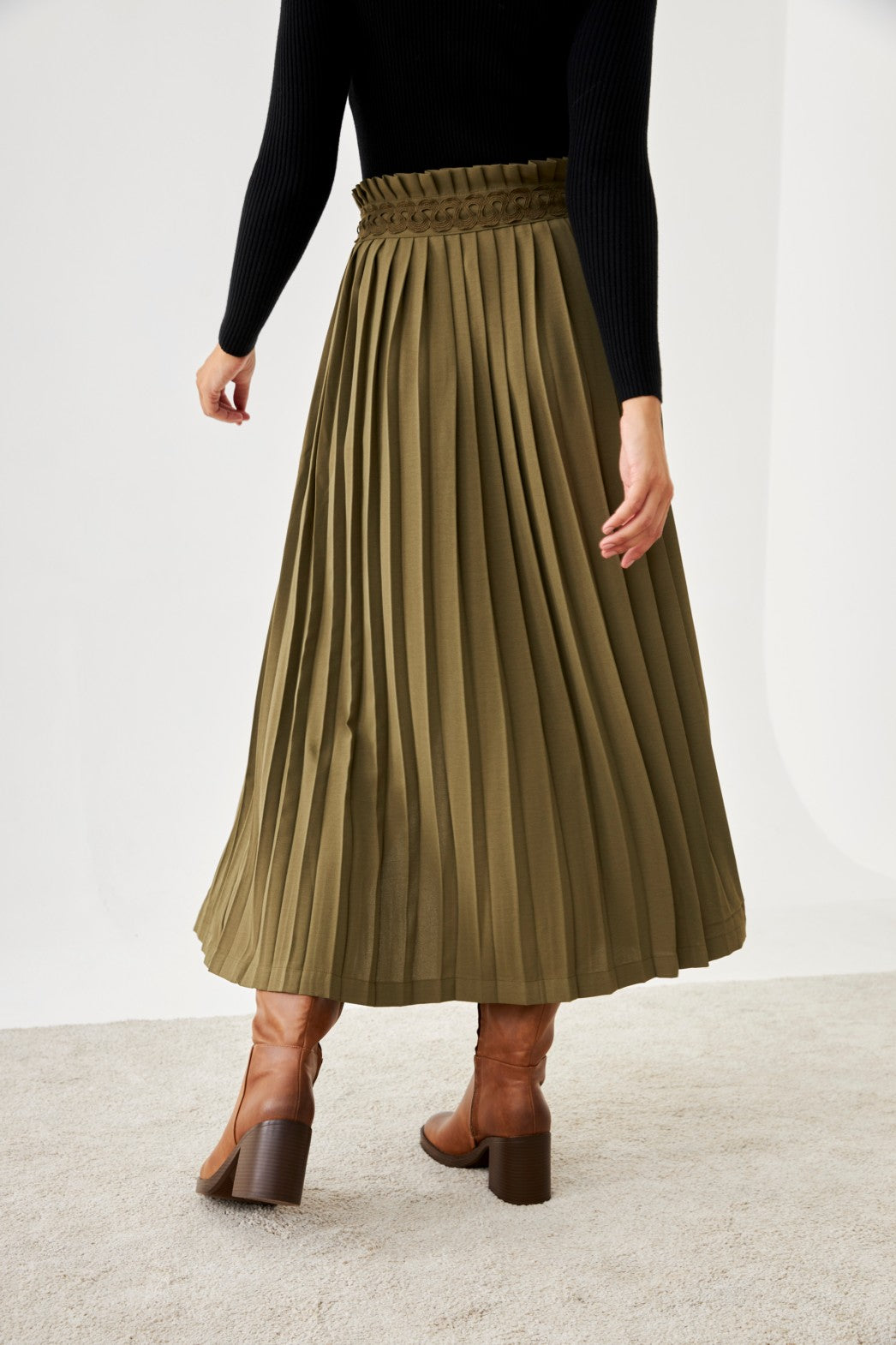 FALDA PLISADA BOTONES - GREEN