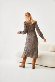 VESTIDO MIDI PLANTAS - GREY