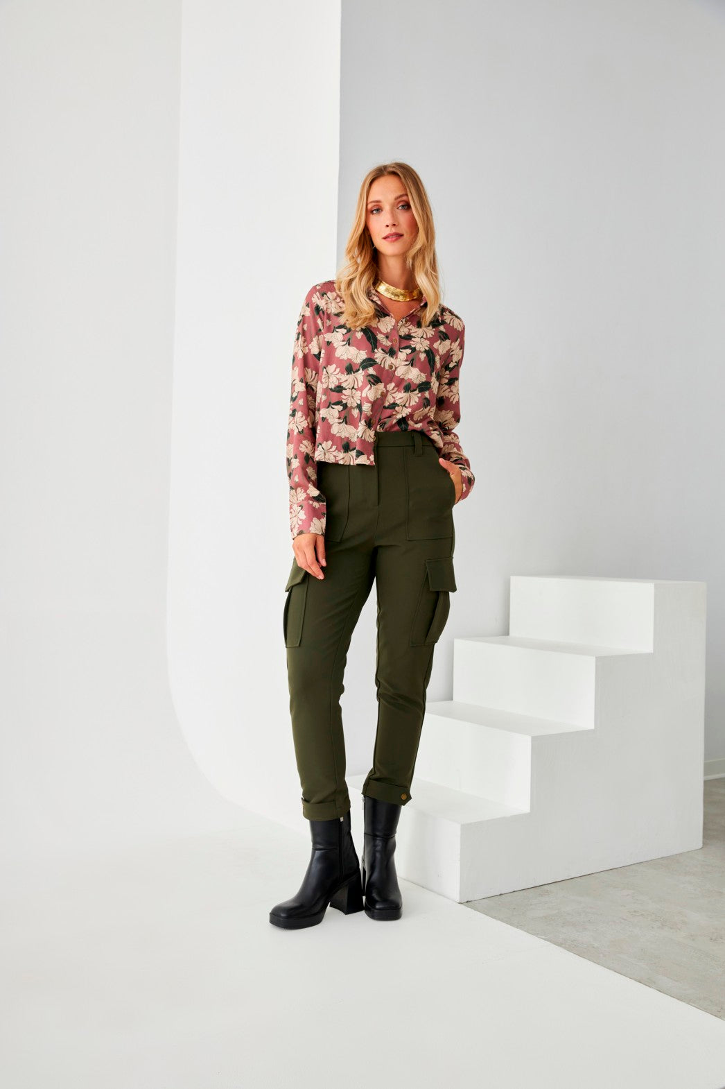 PANTALÓN CARGO SKINNY - KHAKI