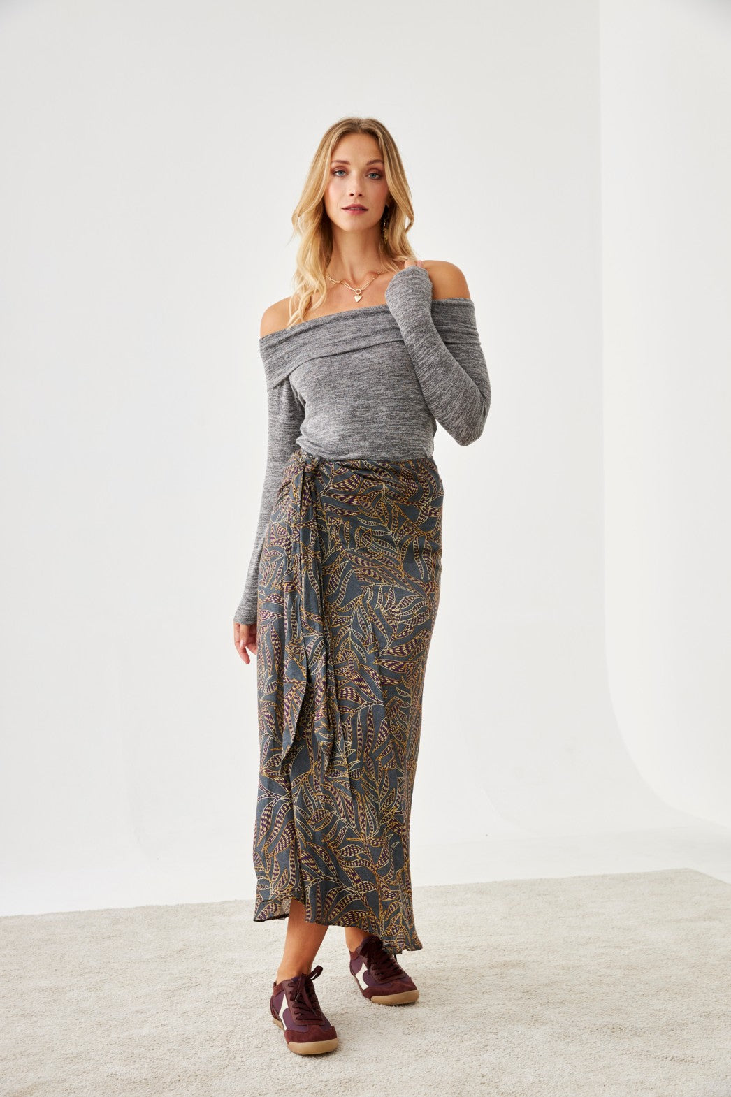 FALDA LARGA PLANTAS - GREY