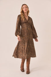 VESTIDO ESCOTE FRUNCIDO - CHOCOLATE