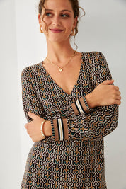 VESTIDO PATTERN CORAZONES - BLACK