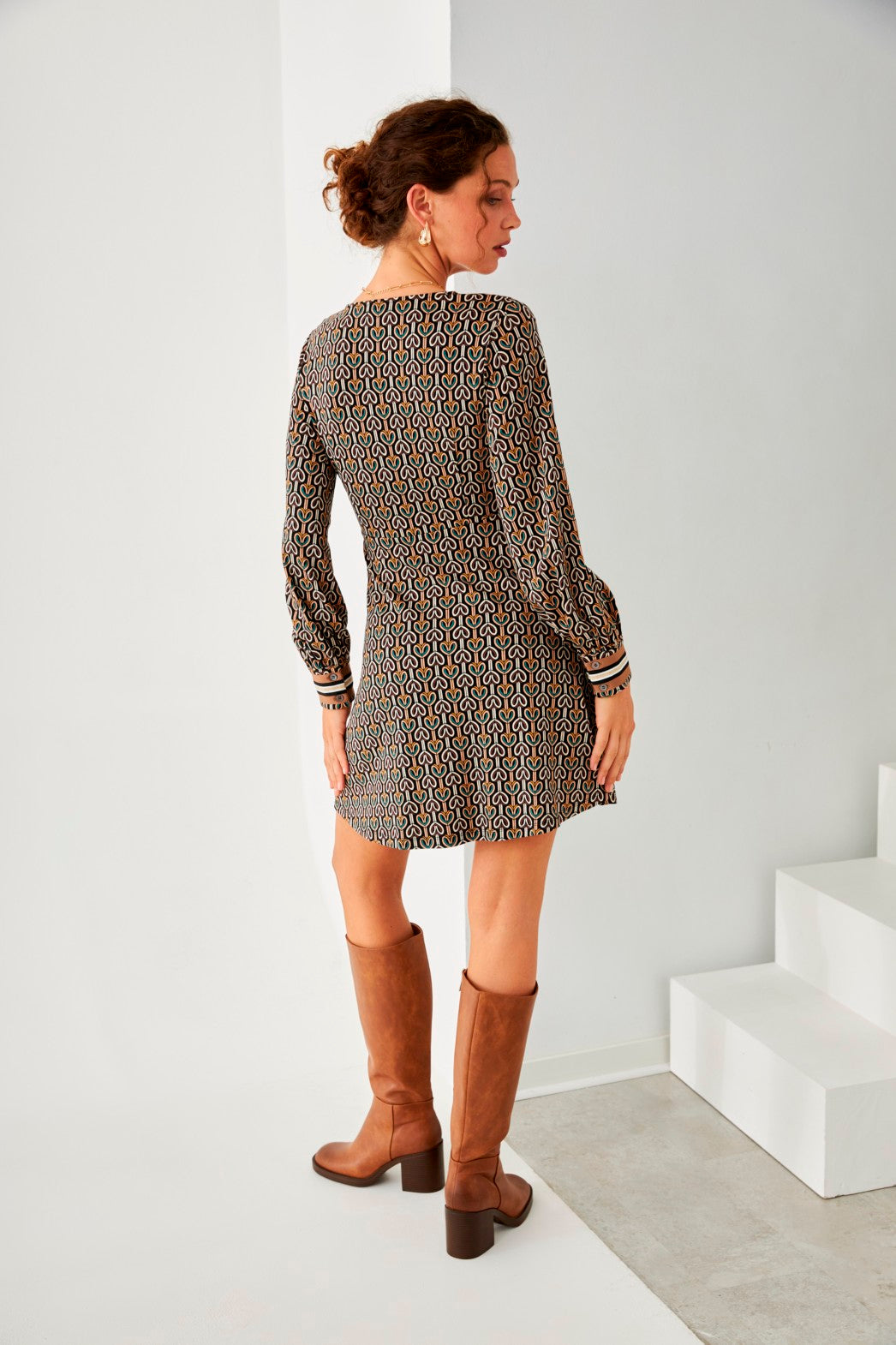 VESTIDO PATTERN CORAZONES - BLACK