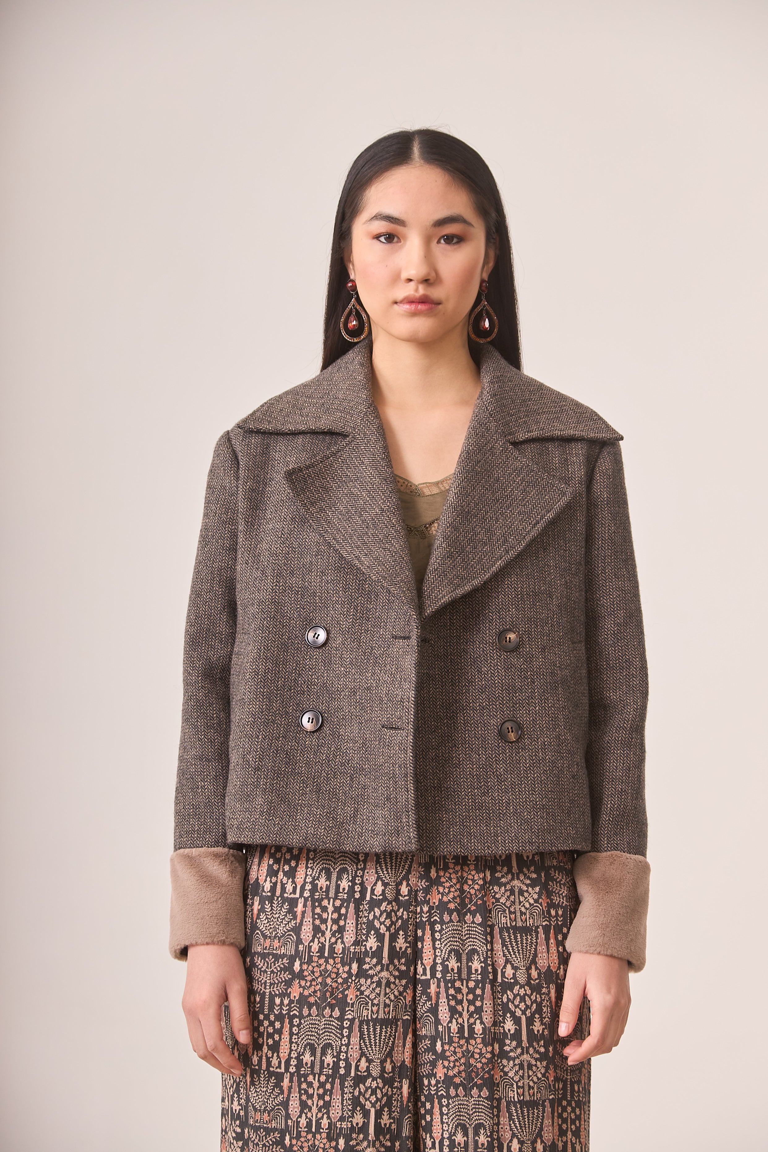 CHAQUETA CORTA ESPIGA - GREY