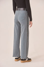 JEANS RECTOS BORDADO - BLUE