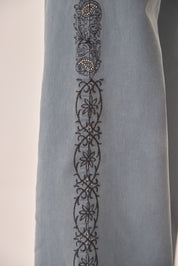 JEANS RECTOS BORDADO - BLUE