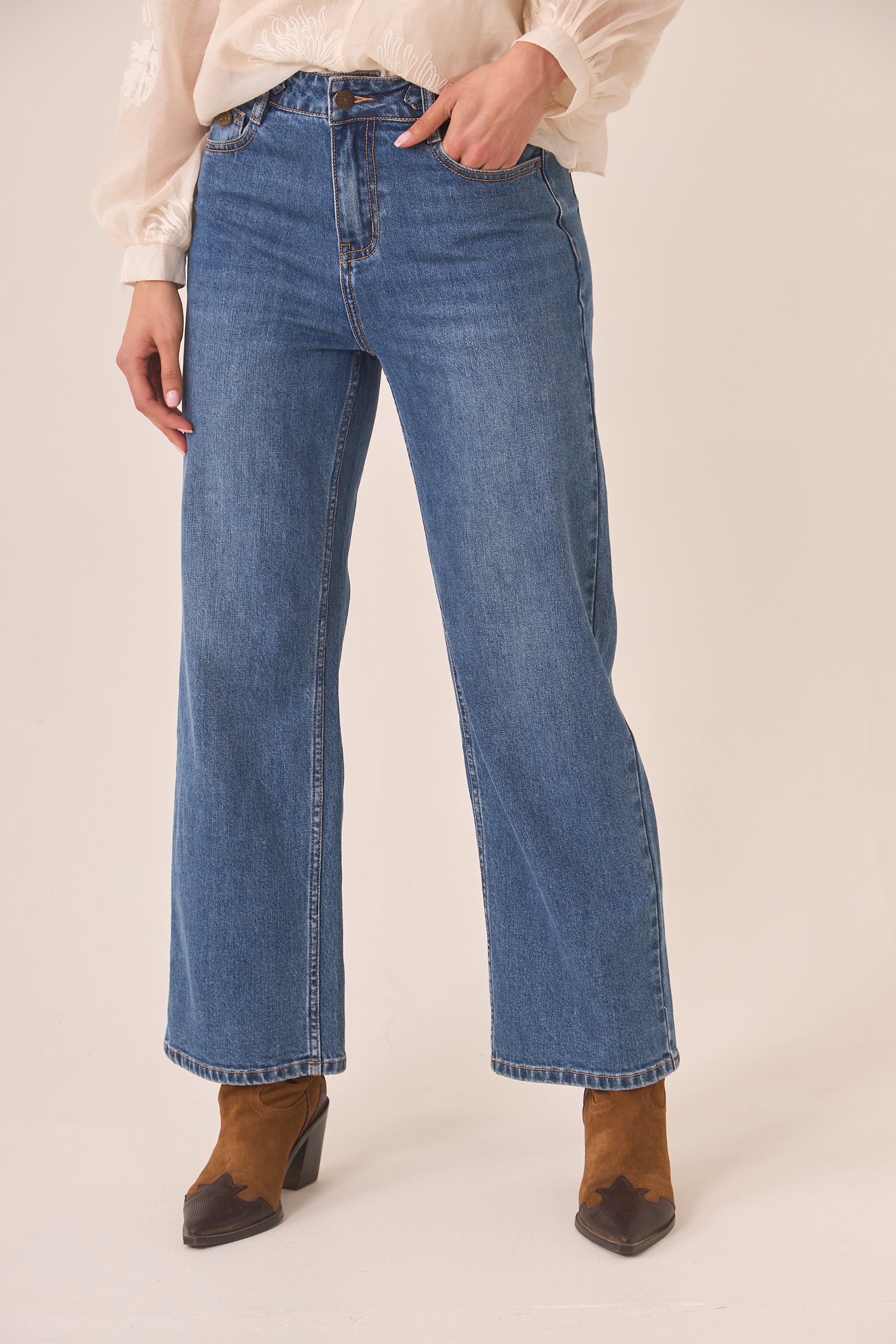 JEANS RECTOS CADENA - BLUE