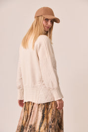COMBINED TURTLE NECK SWEATER - IVORY