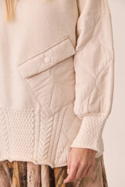 COMBINED TURTLE NECK SWEATER - IVORY
