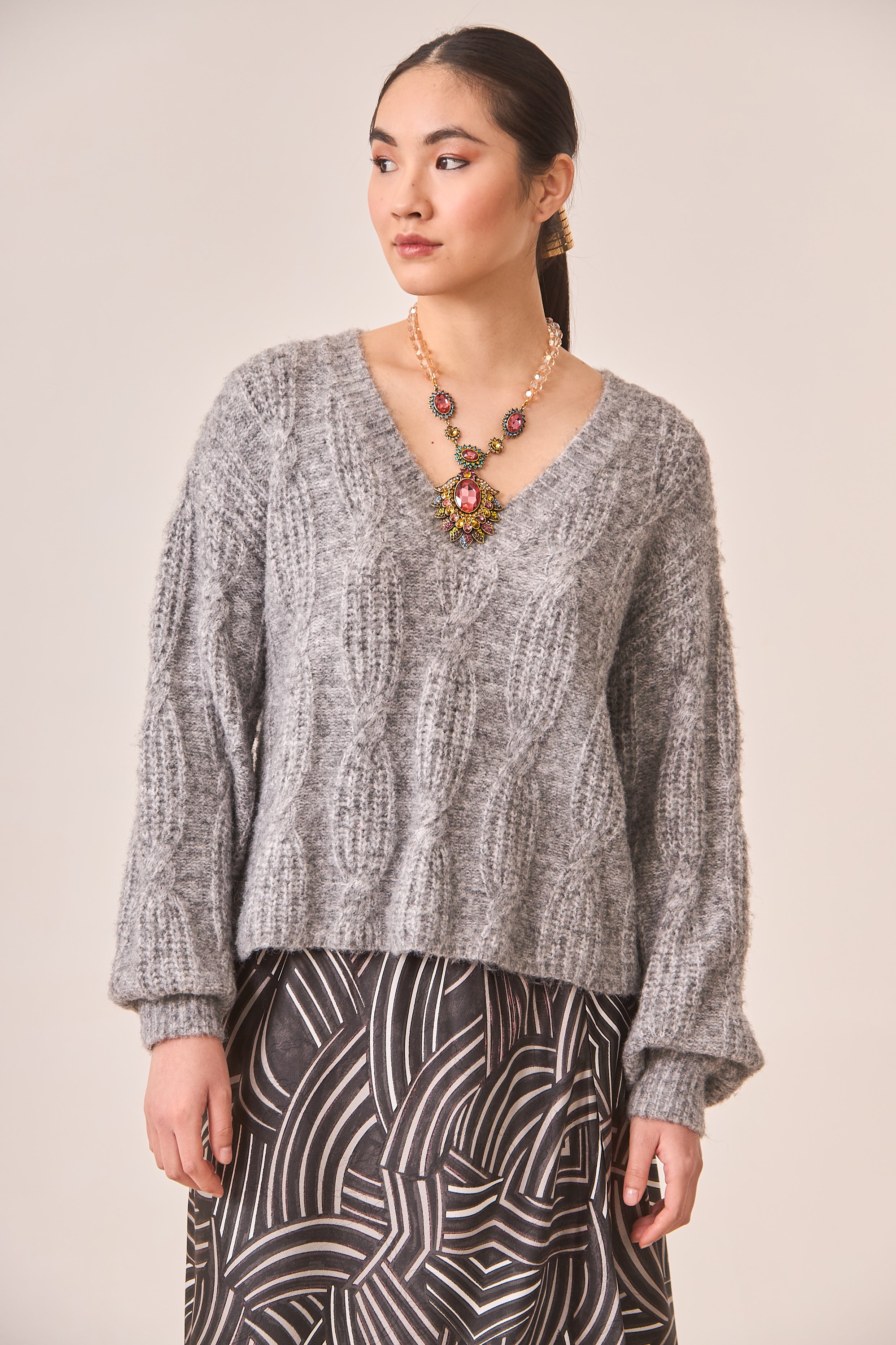 JERSEY PUNTO TRENZADO - GREY