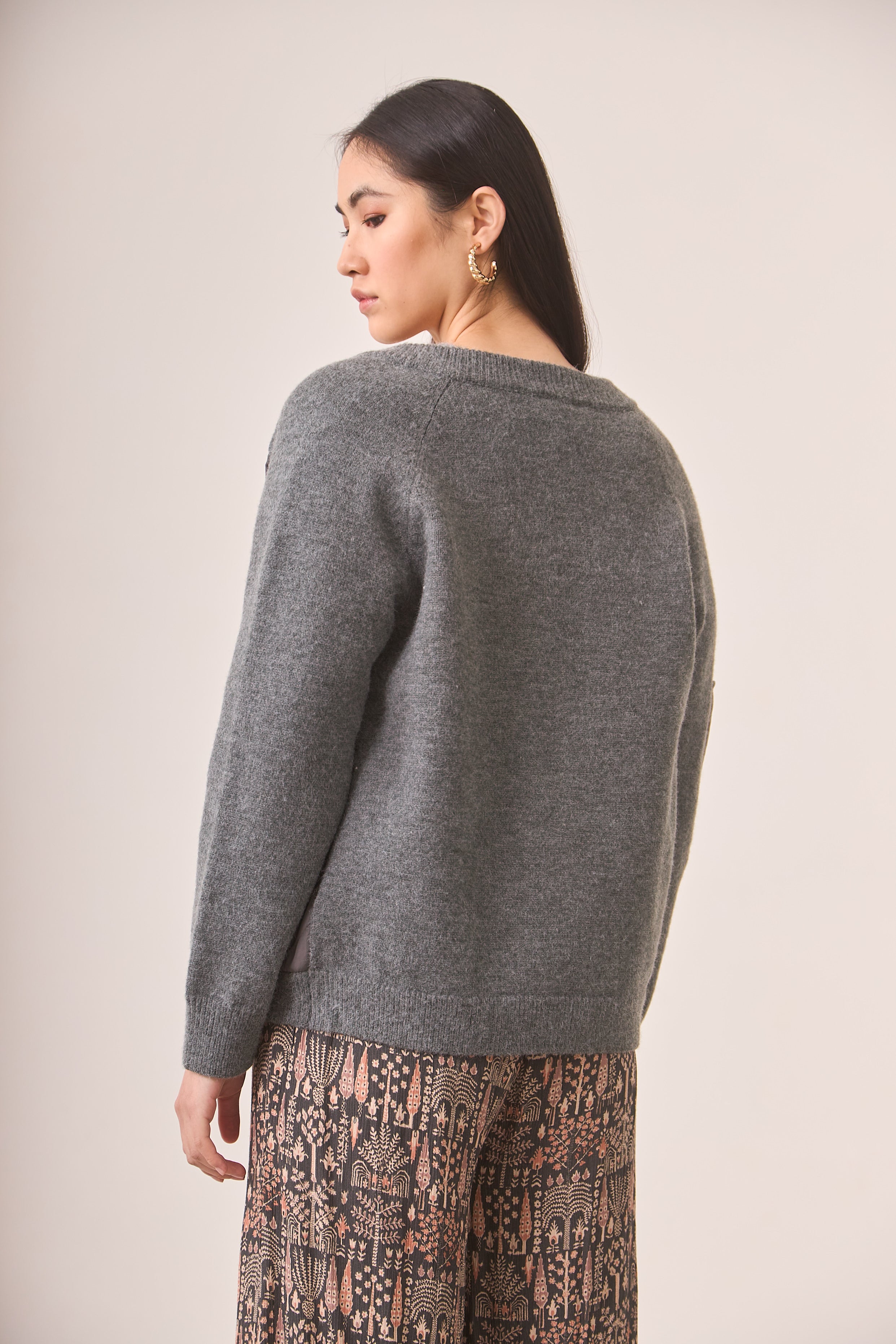 CHAQUETA BÓMBER COMBINADA - GREY