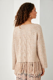 JERSEY TRENZADO FLECOS - CAMEL