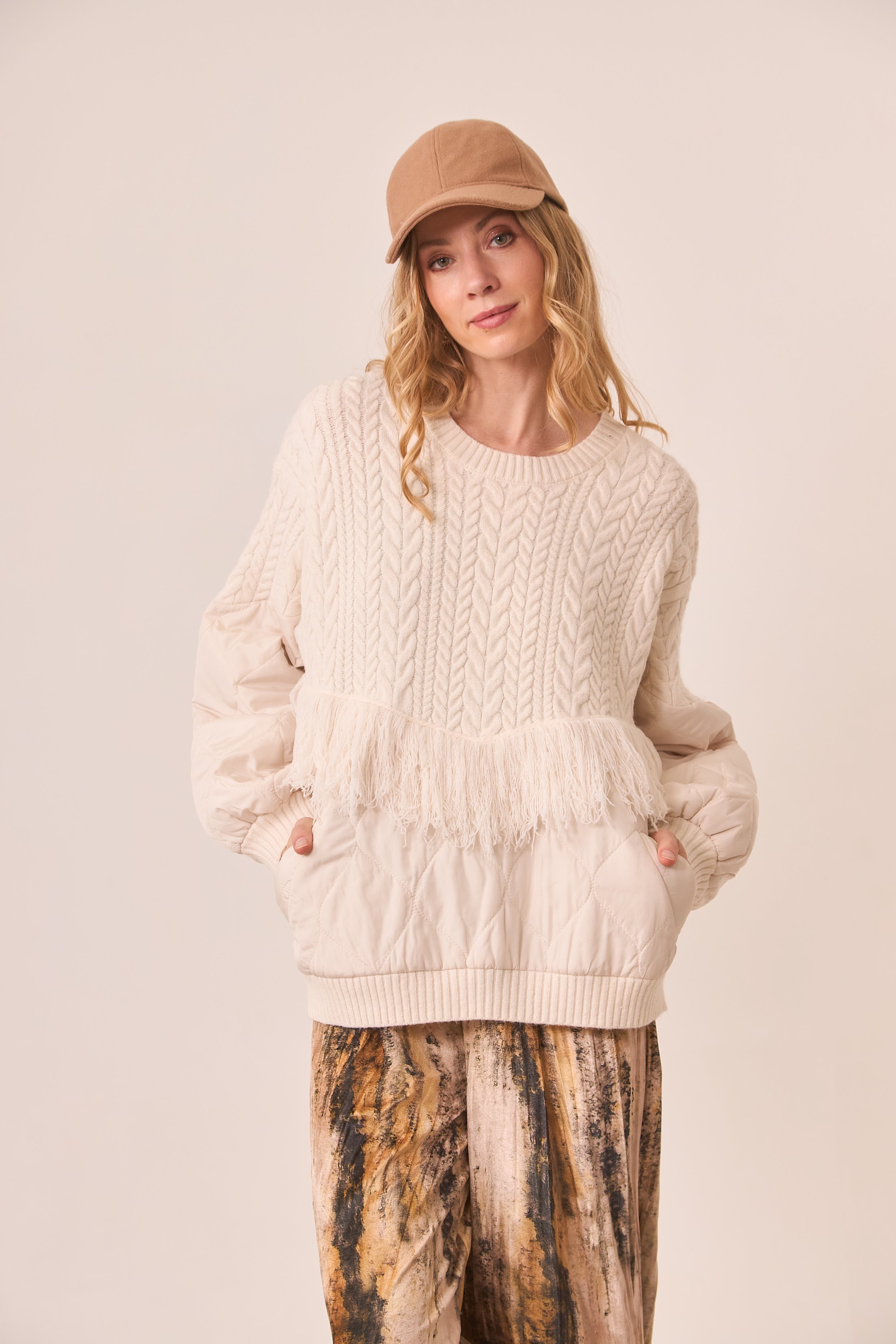 JERSEY COMBINADO FLECOS - IVORY