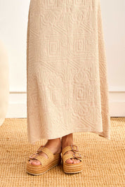 SANDALIAS DOBLE TIRA RAFIA HEBILLAS JOYA - CAMEL