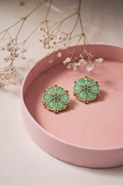 FLOWER EARRINGS - BLUE