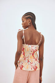 TOP ESTAMPADO BORDADO - CORAL