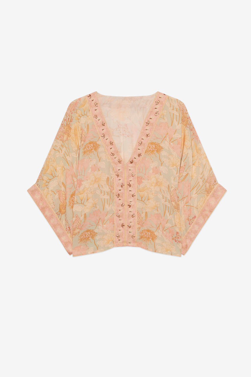 BLUSA FLUIDA ESTAMPADA - PEACH