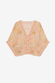 BLUSA FLUIDA ESTAMPADA - PEACH