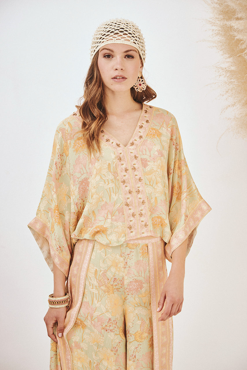 BLUSA FLUIDA ESTAMPADA - PEACH