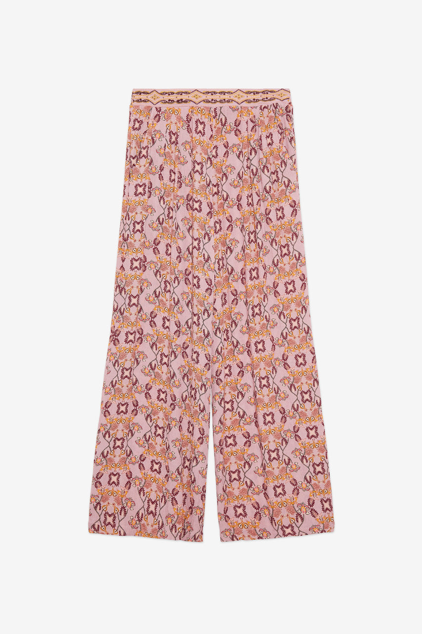 PANTALÓN  ESTAMPADO  BORDADO - VIOLETA