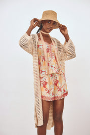 SHORT ESTAMPADO BORDADO - PEACH