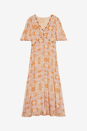 VESTIDO LARGO ESTAMPADO BORDADO PINK L - PINK