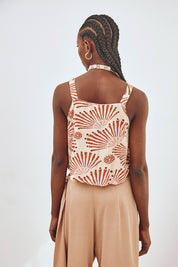 TOP CORTO ESTAMPADO TIRANTES - CORAL