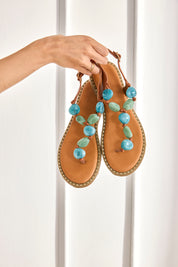 SANDALIAS ESCLAVA PIEDRAS BICOLOR - AZUL