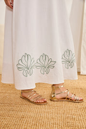 SANDALIAS TIRAS METALIZADAS - DORADO