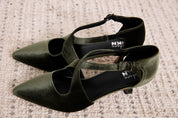 SALONES CRUZADOS TERCIOPELO - VERDE