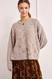 EMBOSSED DETAIL JERSEY - GREY