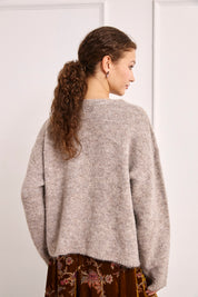 EMBOSSED DETAIL JERSEY - GREY
