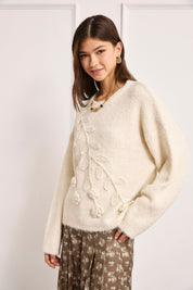 EMBOSSED DETAIL JERSEY - IVORY