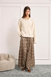EMBOSSED DETAIL JERSEY - IVORY